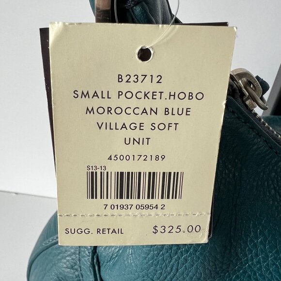Cole Haan Pocket Hobo Moroccan Blue Village Soft Bag, Never Used, With Tags! - Picture 7 of 16